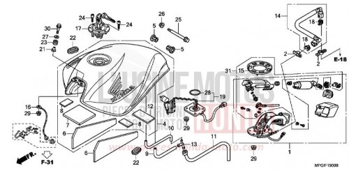 RESERVOIR A CARBURANT CB600F3A de 2010